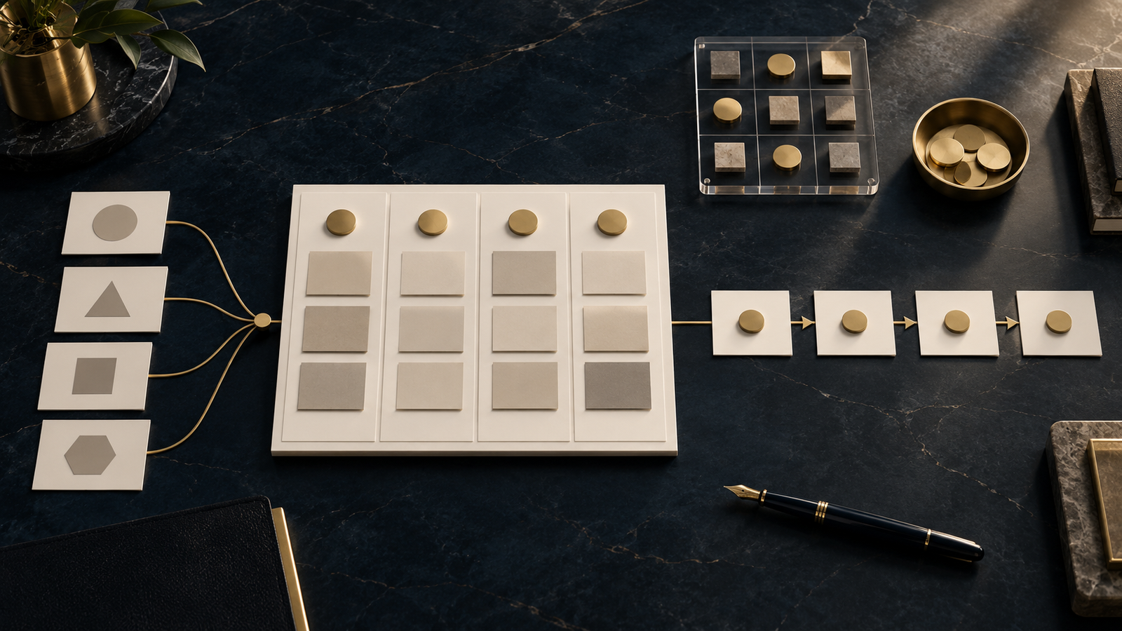 A structured executive strategy system moving priorities into sequenced execution